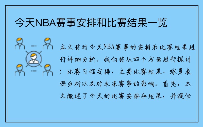 今天NBA赛事安排和比赛结果一览